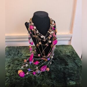 Lot Of 7 Vintage Floating Beads Beaded Necklaces